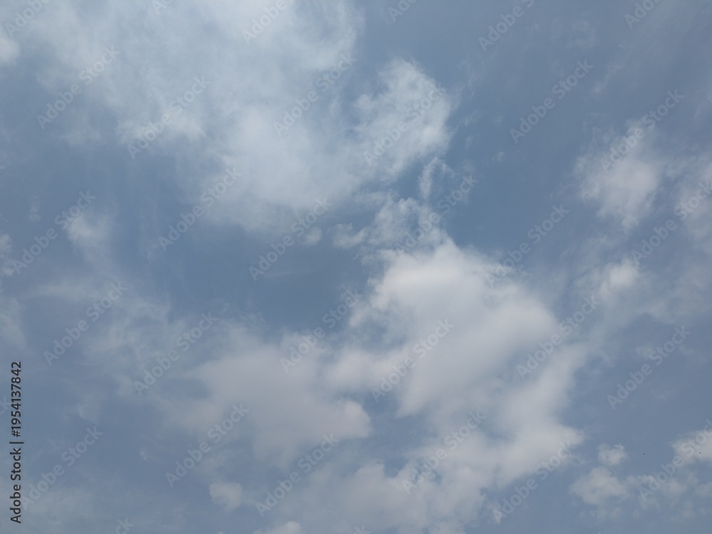 Fototapeta premium Clouds are visible against a blue background, indicating a partly cloudy day. 
