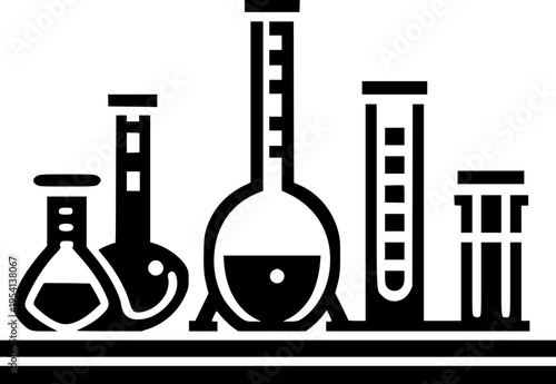 Black and White Illustration of a Laboratory