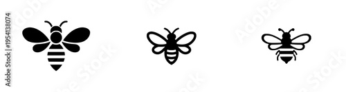 Elegant Black and White Bee Stencil Art