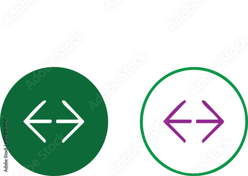 Free Download Two green circles with white and purple arrows pointing in - GFXLoad