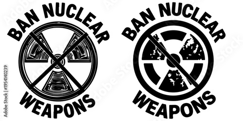 Nuclear weapon vintage military illustration on white background. Atomic bomb silhouette for historical, educational, and defense concepts. Cold War era weapon of mass destruction graphic design.