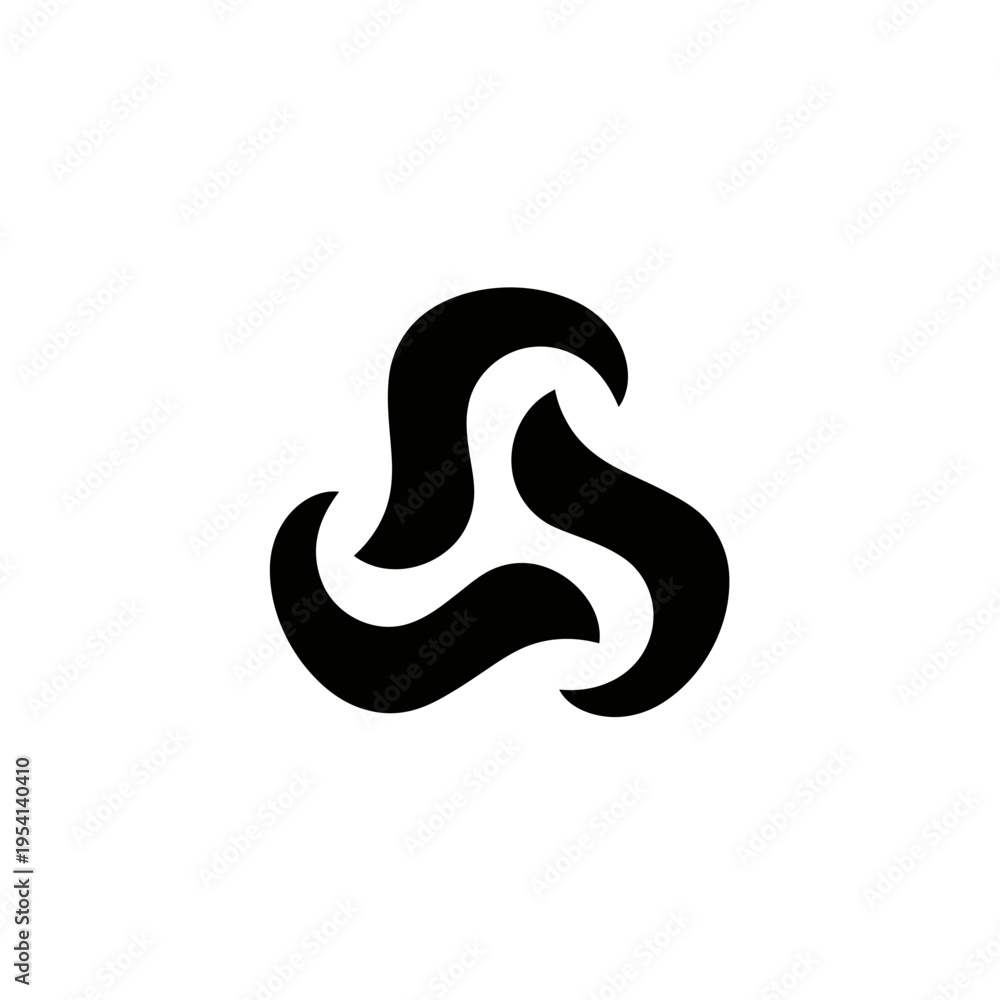 Fototapeta premium Minimalist Abstract Swirl Logo Icon