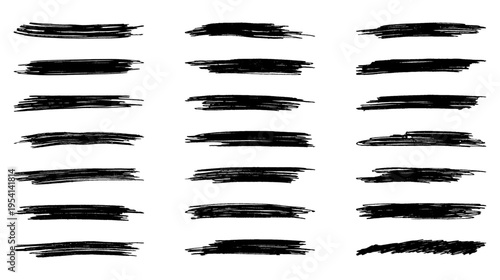 Hand drawn paint brush strokes set.This collection includes a variety of rough and artistic strokes.perfect for typography,calligraphy.