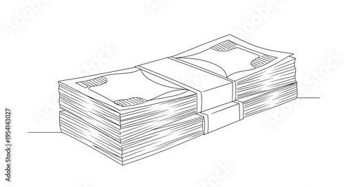 A stack of money is neatly arranged and secured with a band.