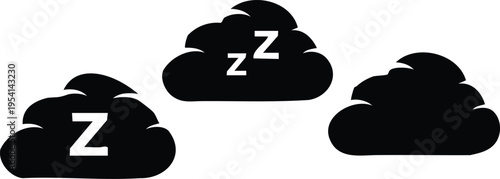 Black clouds with sleeping z symbols