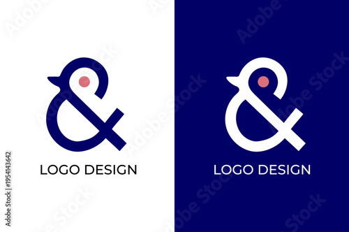 the  design feature a stylized zed ampersand that has been modified to resemble the silhouette of bird. the horizontal stroke of character mimics a beak. logo can be used in modern industries.