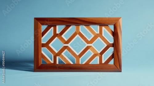 Wooden Geometric Pattern Rectangular Frame Wall Art Design