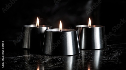 Modern Black Metal Candle Set Minimalist Luxury Decor