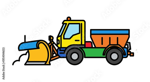 Snow Plow Truck Winter Road Vehicle.