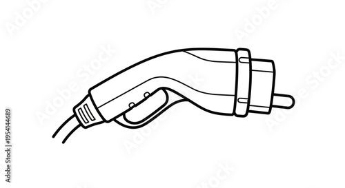 Electric Car Charging Plug and Cable.