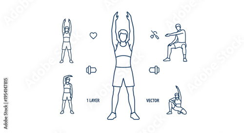 Man doing various exercises with dumbbells.
