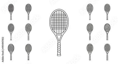 Tennis racket sports equipment illustration.