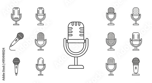 Various Types of Microphones and Accessories.