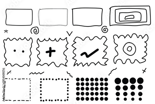 A collection of various stamp and seal icons in different shapes and patterns