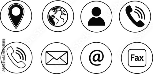 Collection of communication and contact icons