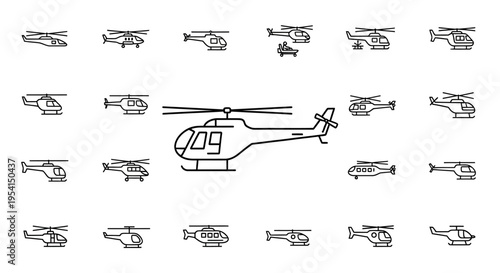 Helicopter Rotor Aircraft Closeup View.