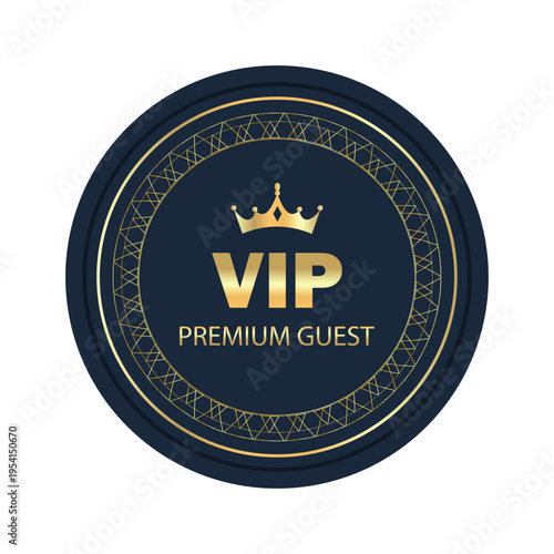 Premium round tag vector art illustration.