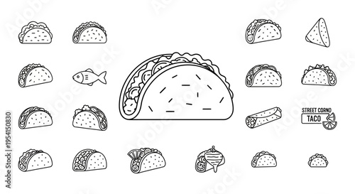 Tacos and various Mexican food items.