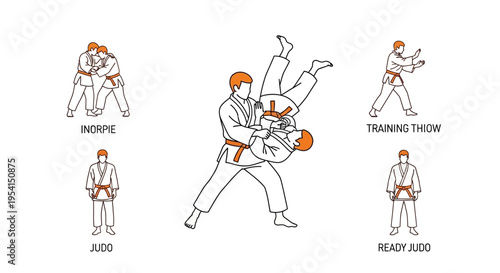 Martial arts training with throwing techniques.