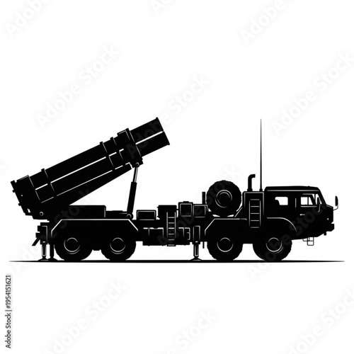 Military Truck with Missile Launcher System.