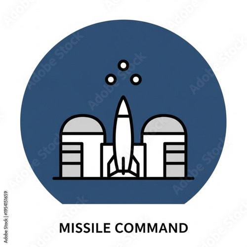 Missile Command Icon Simple Rocket Illustration.