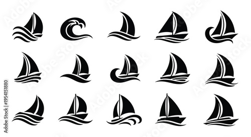 Sailing boats glide across serene ocean waves on a sunny day with clear blue skies from an aerial viewpoint.