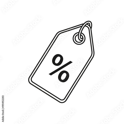 Discount Tag with Percentage Symbol.