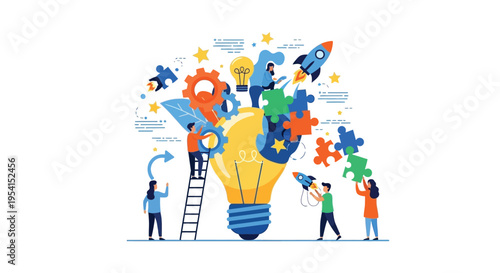 People working together to solve problems with creative ideas and innovation