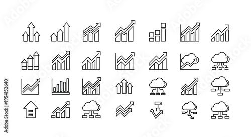 A collection of various business and industry related icons are shown.