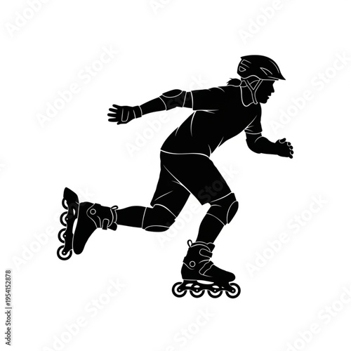 Person Inline Skating with Protective Gear.