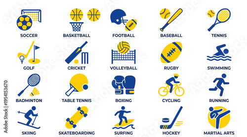sports, sport icons, fitness, workout, exercise, gym, training, active lifestyle, healthy living, athletics, athletic, recreation, leisure activity, competition, game, team sport, player, sports equip