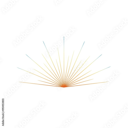 Vibrant Orange Radial Lines Pattern Design.