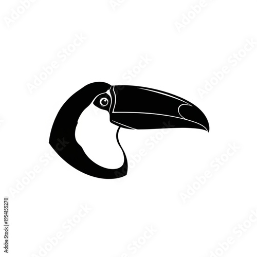 Toucan Bird Beak Illustration Silhouette.