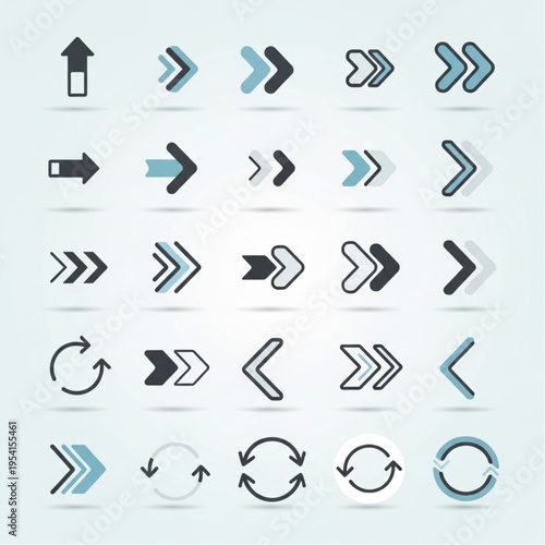 Collection of Various Arrow Icons and Symbols.