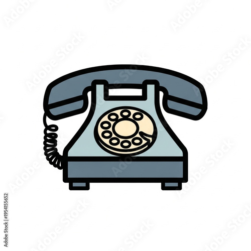 Vintage Rotary Telephone Illustration.