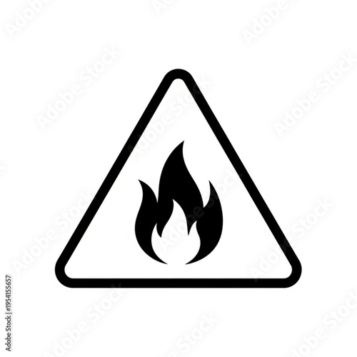 Warning Triangle Fire Hazard Sign Symbol.