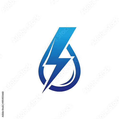 Blue Lightning Bolt Logo Design Element.