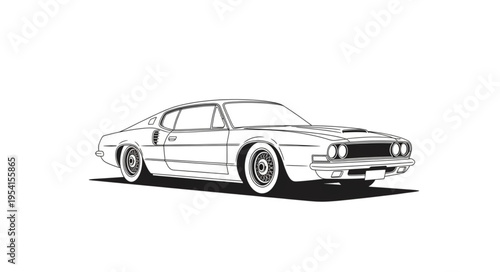 classic car isolated on white