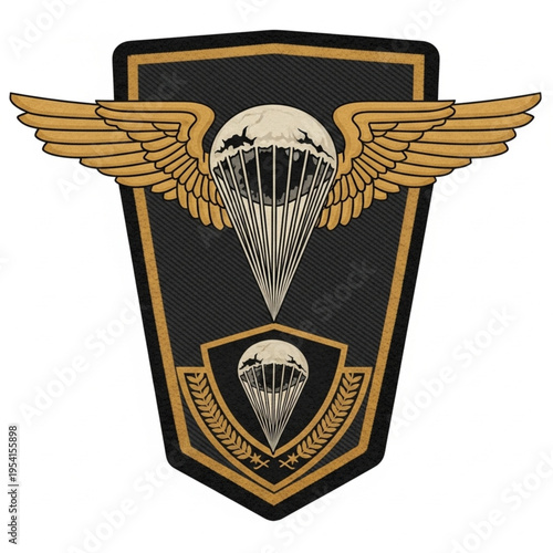 Military Parachute Wing Emblem Badge.