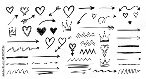 set of calligraphic design elements