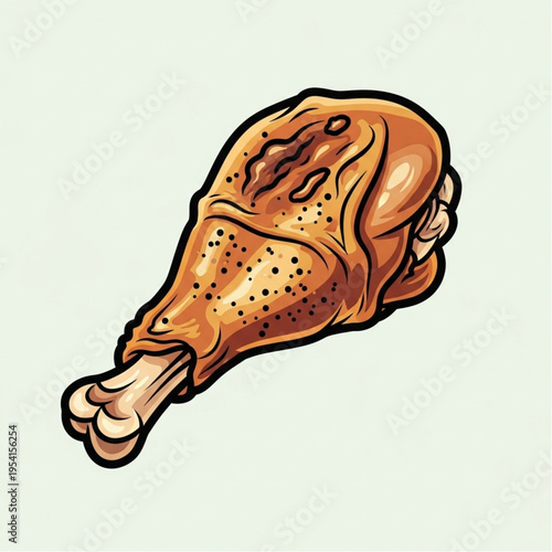 Roasted Chicken Leg with Spices and Herbs.