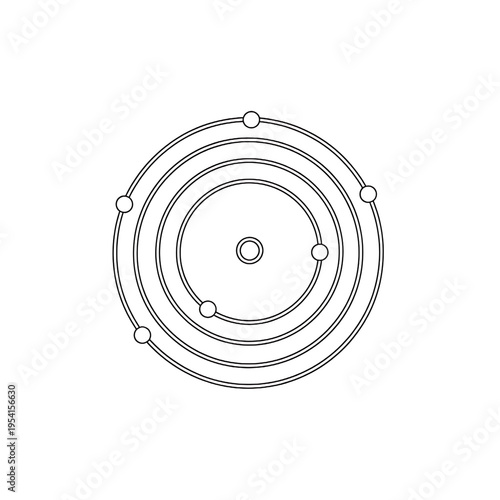 Simple Atomic Structure Diagram Illustration.