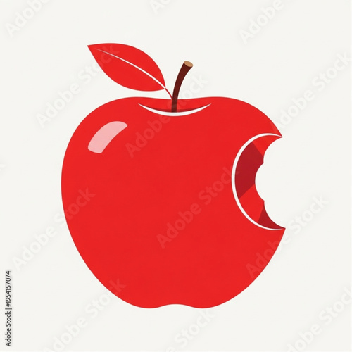 Red Apple with Bite Taken Out.