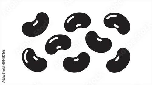 Bean silhouette pack clean modern legume icons for healthy diet and agriculture graphics