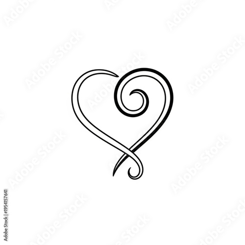Simple Black Heart Symbol Illustration Design.