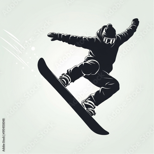 Snowboarder in mid air performing trick.