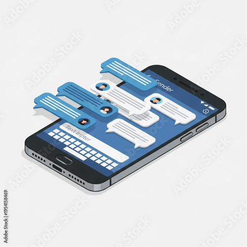 Smartphone Displaying Social Media Messaging App.