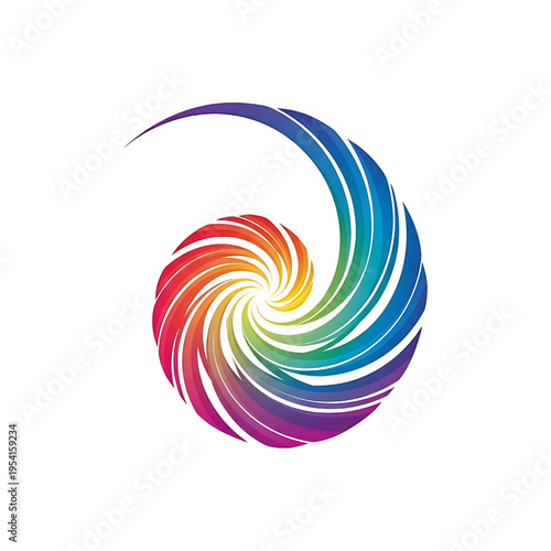 Rainbow Swirling Vortex Logo Design Element.