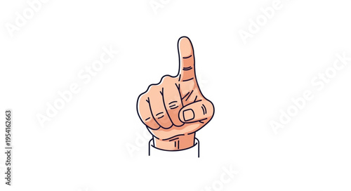 Illustration of a hand with index finger pointing upwards.