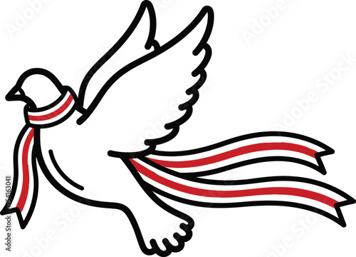 Victory day russia celebrations dove of peace with russian flag colors